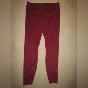 Nike Dri-Fit Running Maroon Leggings